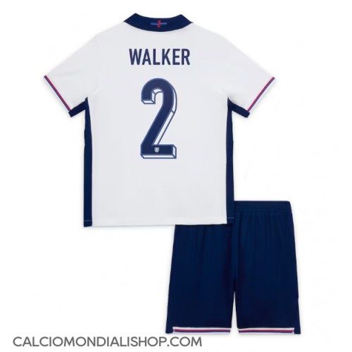 Maglie da calcio Inghilterra Kyle Walker #2 Prima Maglia Bambino Europei 2024 Manica Corta (+ Pantaloni corti)